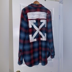 Off White Plaid Knit Shirt